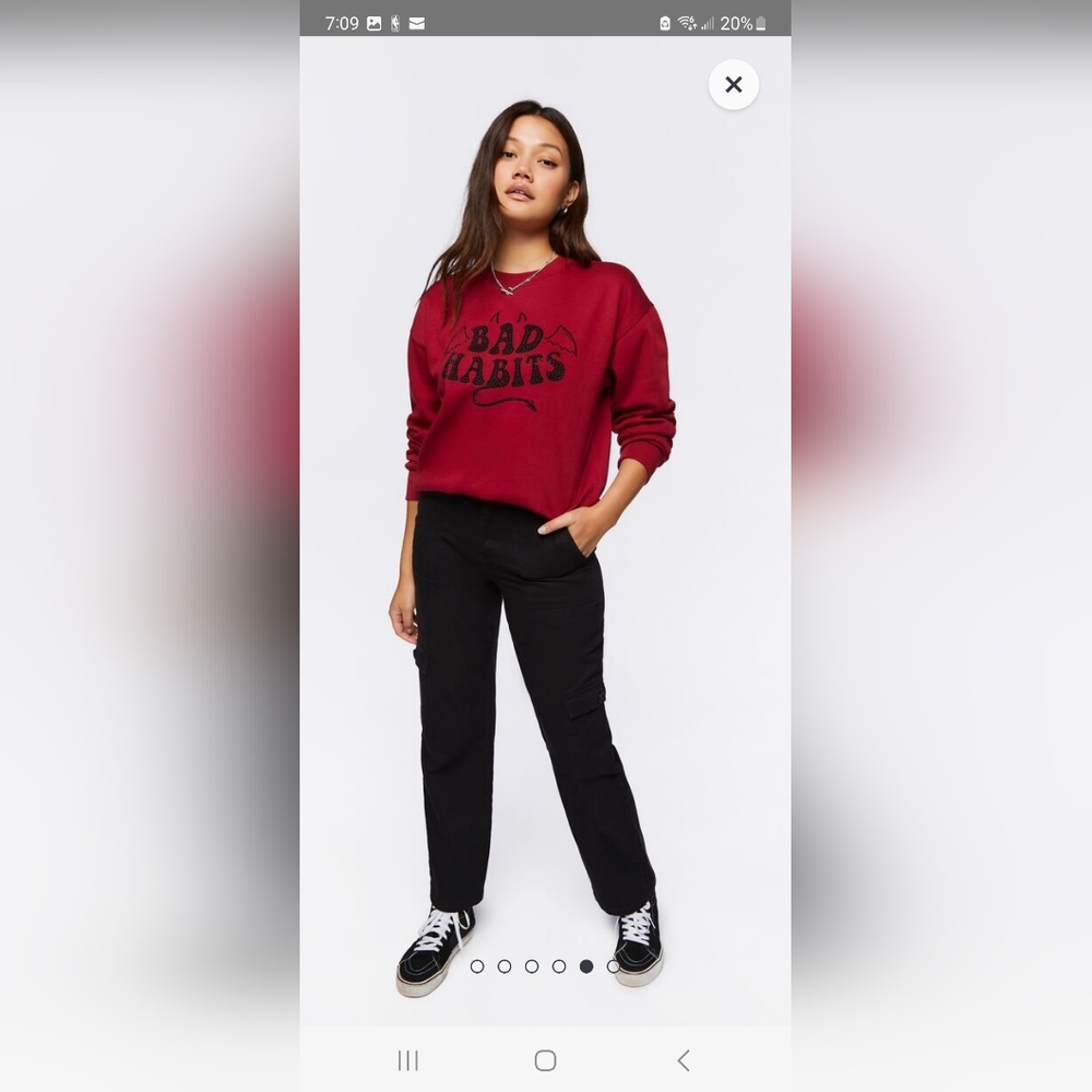 Rhinestone bad habits  graphic pullover